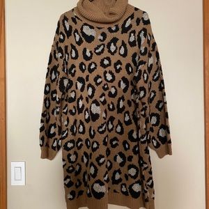 Vestique Cheetah Sweater Dress